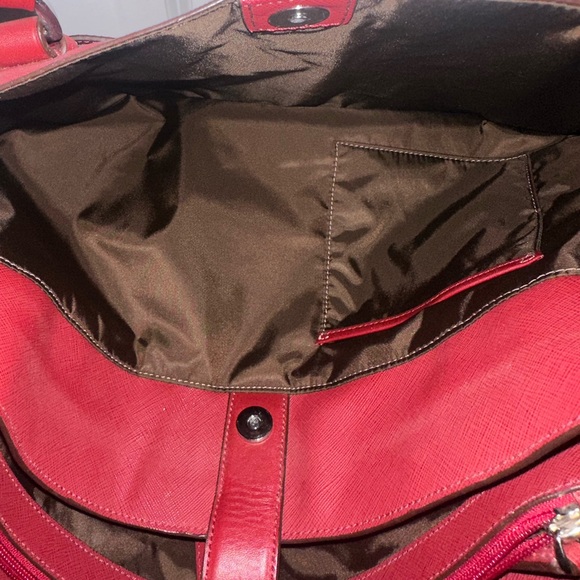 Tumi Villa Turin Leather Tote -Business/Travel/School Satchel/Laptop in Red - Picture 7 of 12